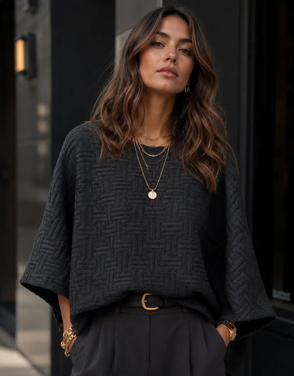 RELAXED TEXTURED PULLOVER