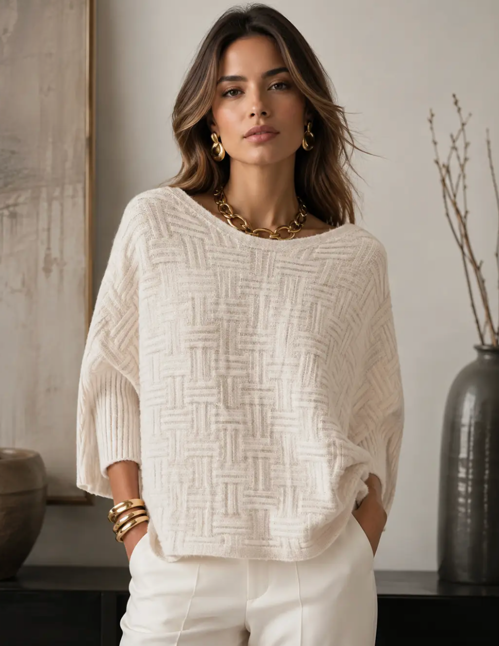 RELAXED TEXTURED PULLOVER