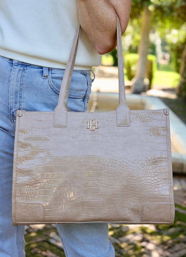 SHANE TOTE TAUPE PATENT