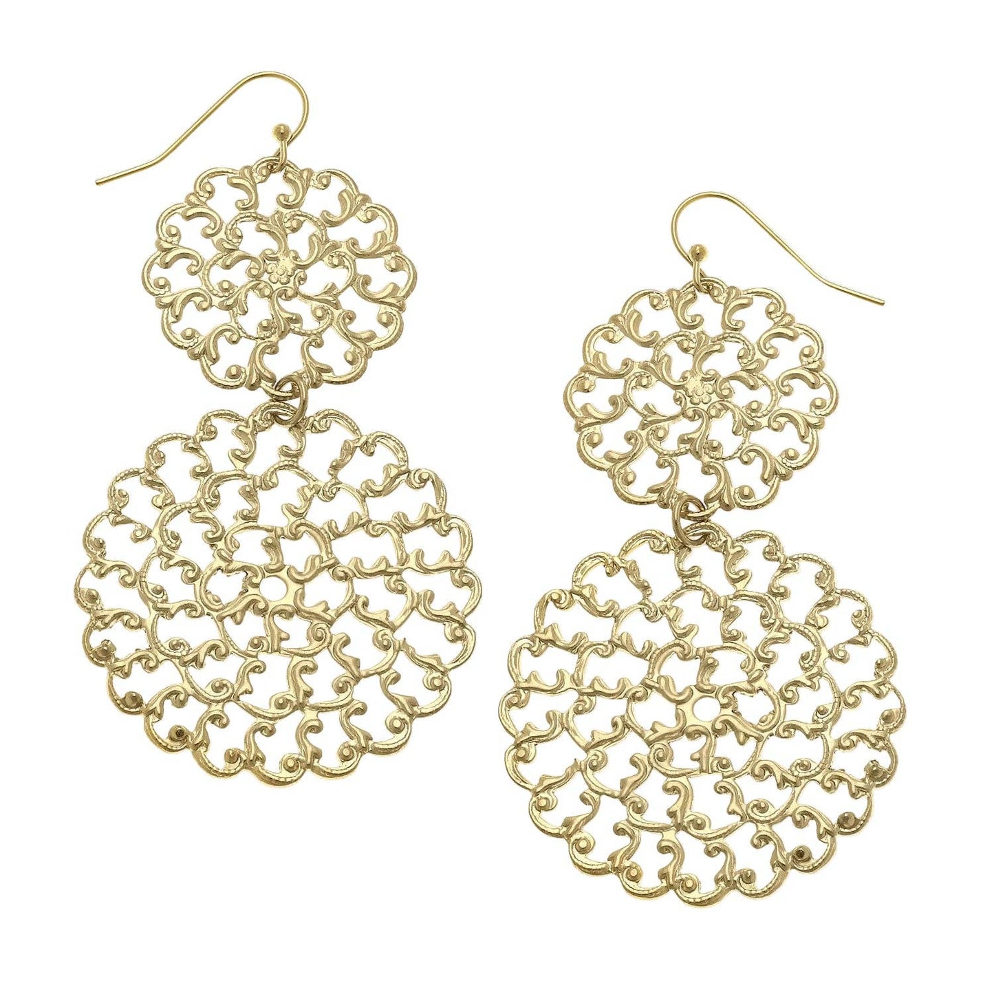 Double Round Filigree Earrings