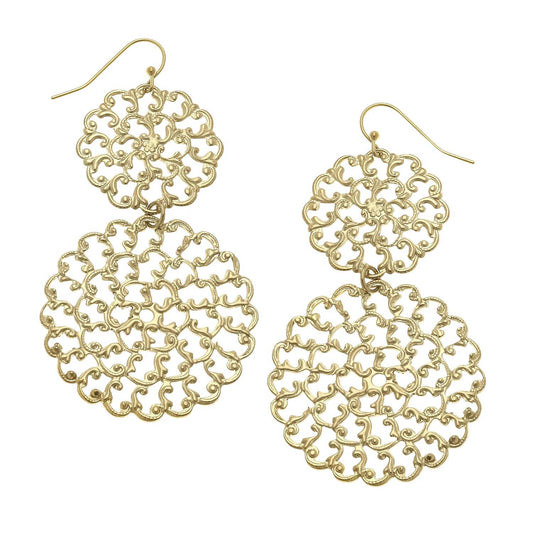 Double Round Filigree Earrings