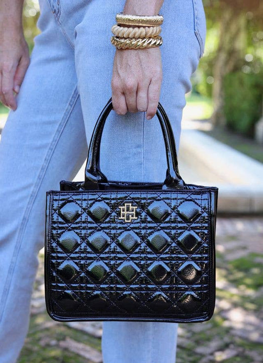 RICKY MINI TOTE BLACK PATENT LQ