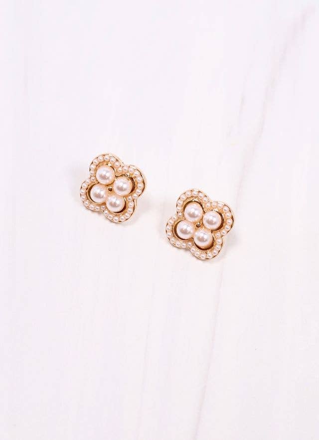 Lindell Pearl Stud Earring CREAM