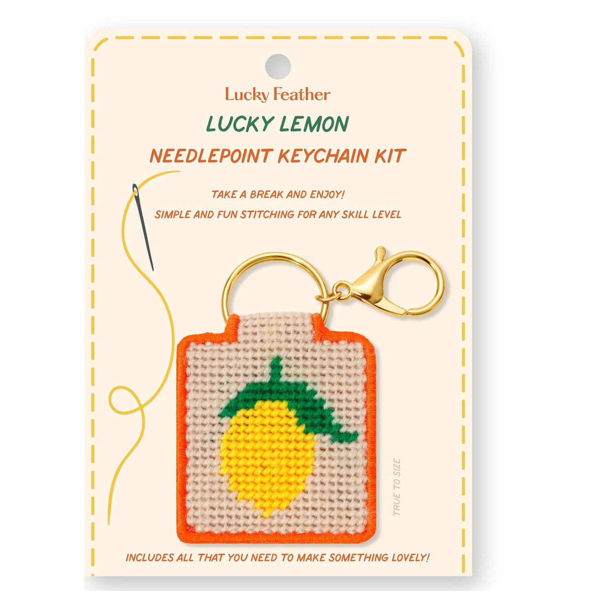 NEEDLEPOINT KEYCHAIN KIT - LEMON