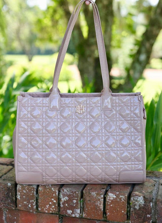 SHANE TOTE TAUPE PATENT LQ