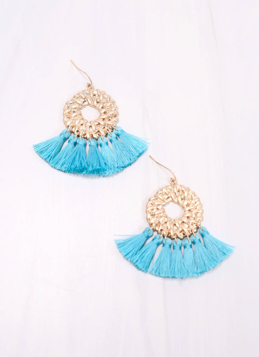 Cheshire Tassel Drop Earring TURQUOISE