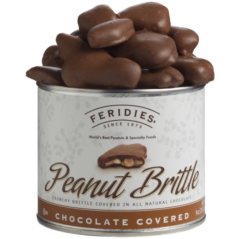 FERIDIES 9oz Tin Chocolate Covered Peanut Brittle