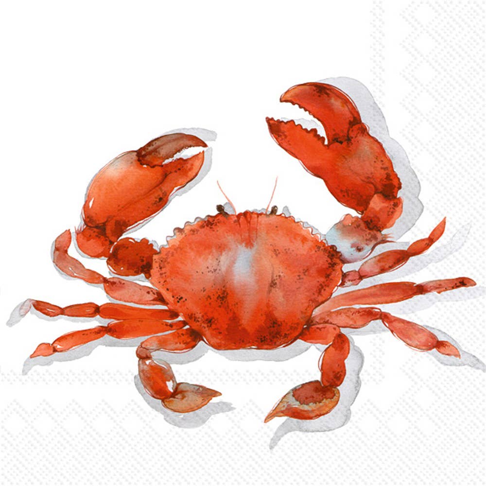 PAPER LUNCH NAPKINS PACK OF 20 CRAB CORAL