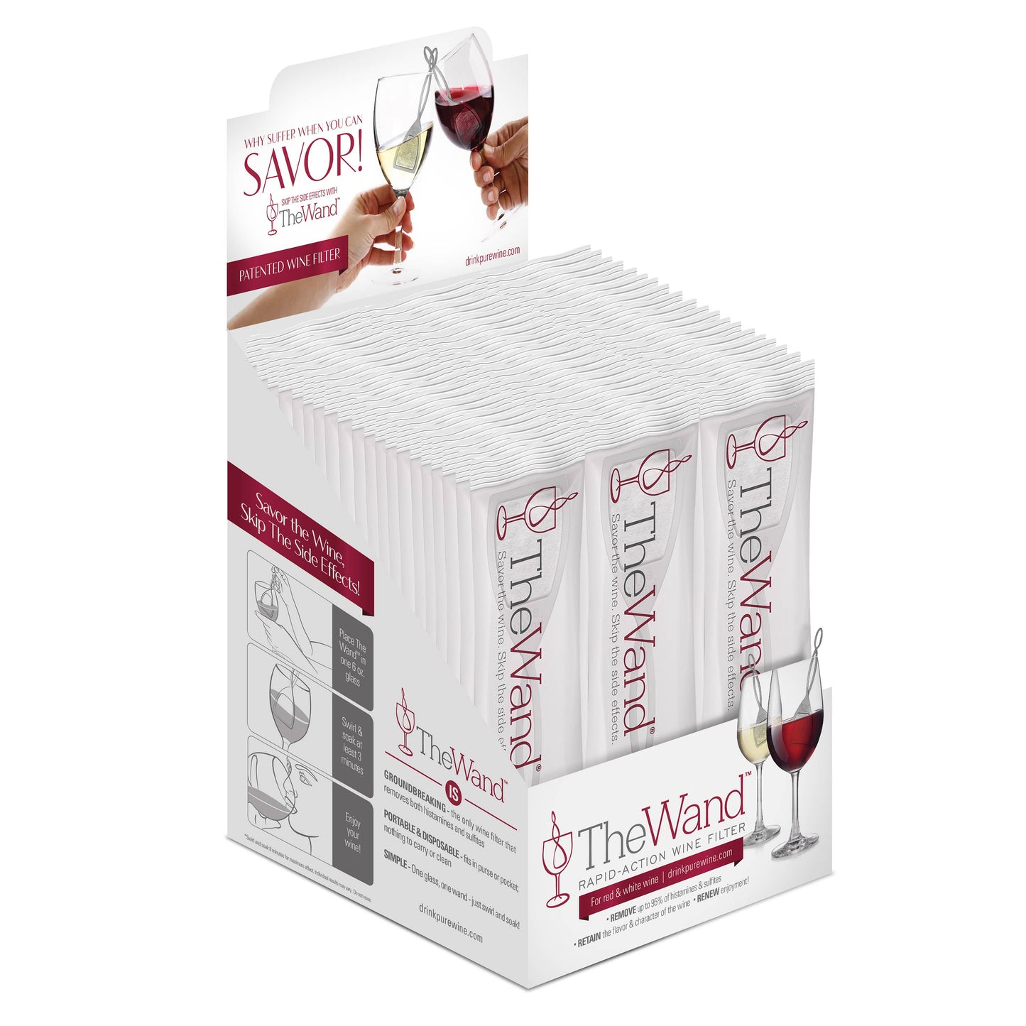 The Wand™ Wine Purifier (Singles, Silver)