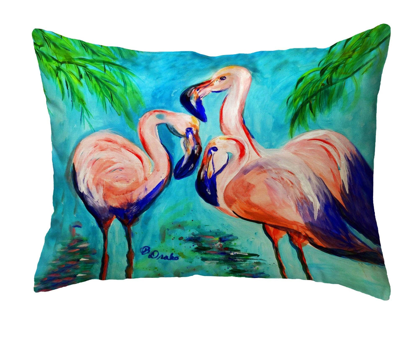 Betsy's Flamingo IV No-Cord Pillow