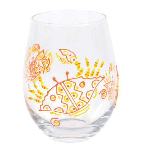 RED CRAB STEMLESS GLASS
