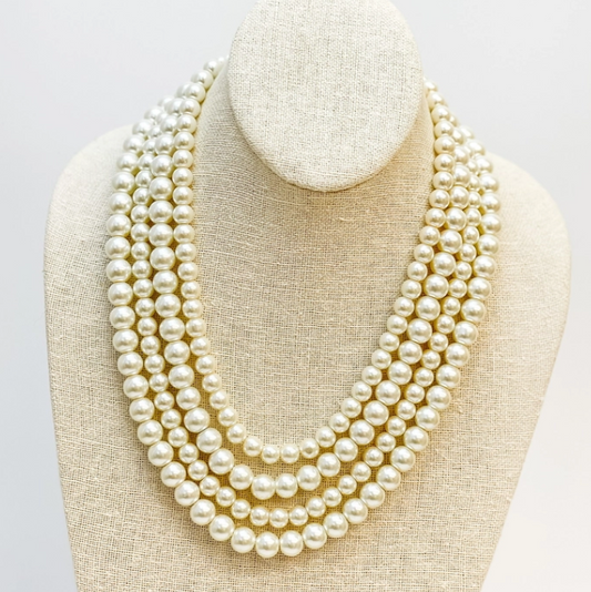 MULTI LAYERED PEARL NECKLACE