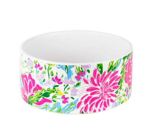 LILLY PULITZER DOG BOWL BUNNY BUSINESS*