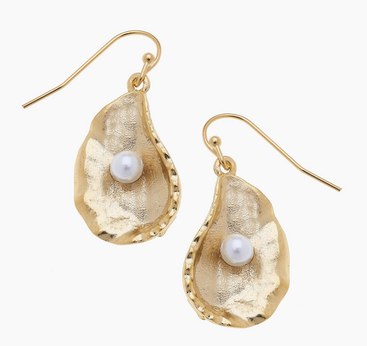 OYSTER AND PEARL EARRINGS