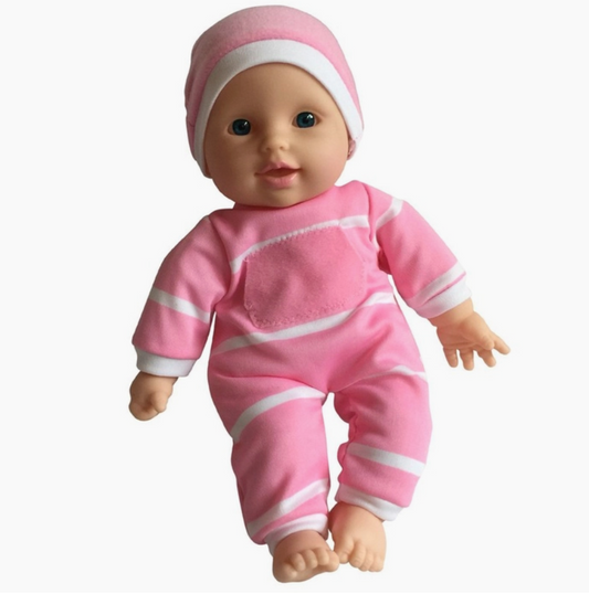 THE NEW YORK DOLL COLLECTION 11" DOLL STRIPED W/PACIFIER CAUCASIAN