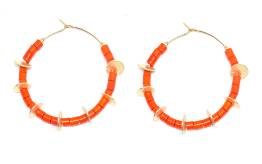 ORANGE PENNY HOOPS