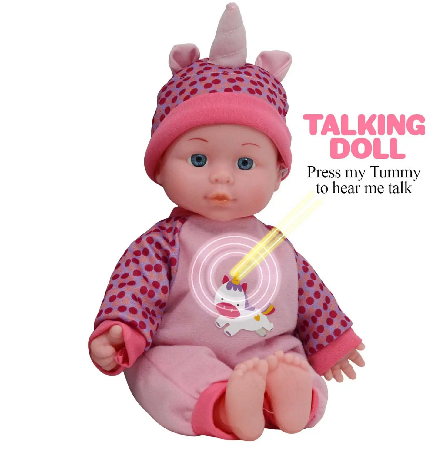 12" SOFT BODY TALK CRY AND SING INTERACTIVE BABY DOLL UNICORN