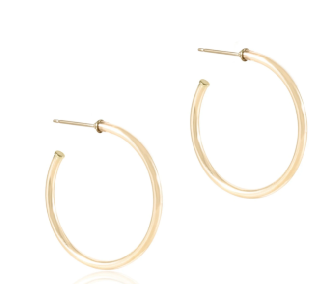 ENEWTON ROUND GOLD 1.25" POST HOOP 2MM SMOOTH