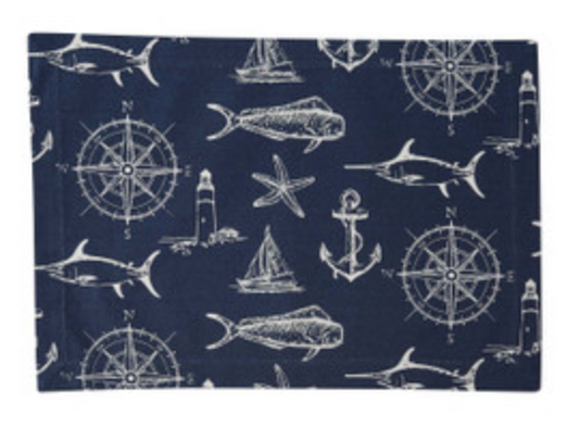 CAPTAIN'S QUARTERS PLACEMAT NAVY