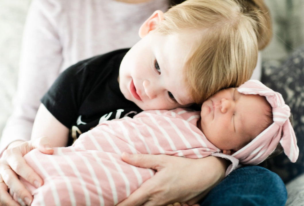 BLUSH STRIPE SWADDLE + HEADBAND SET