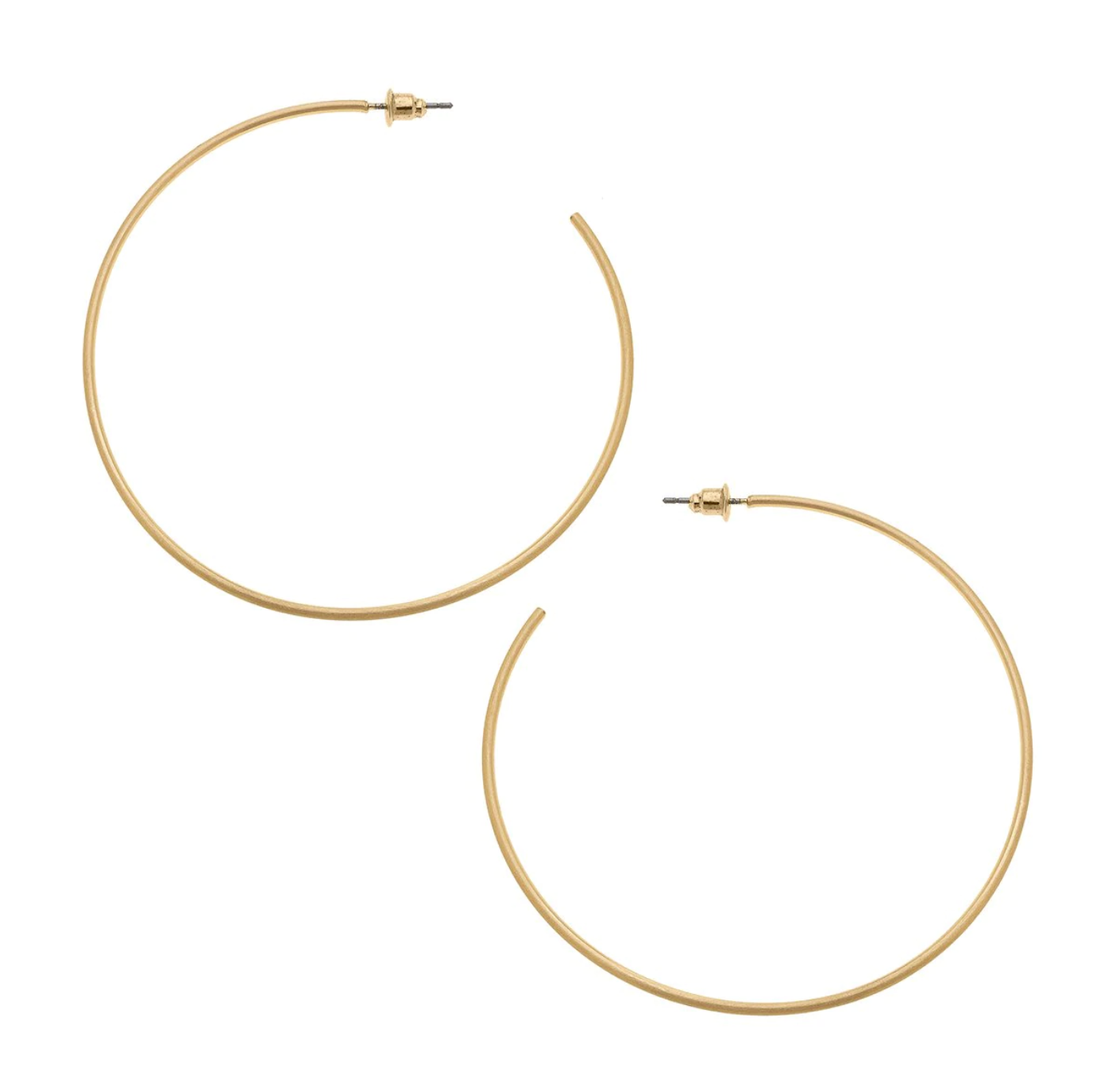 GWEN HOOP EARRINGS IN SATIN GOLD