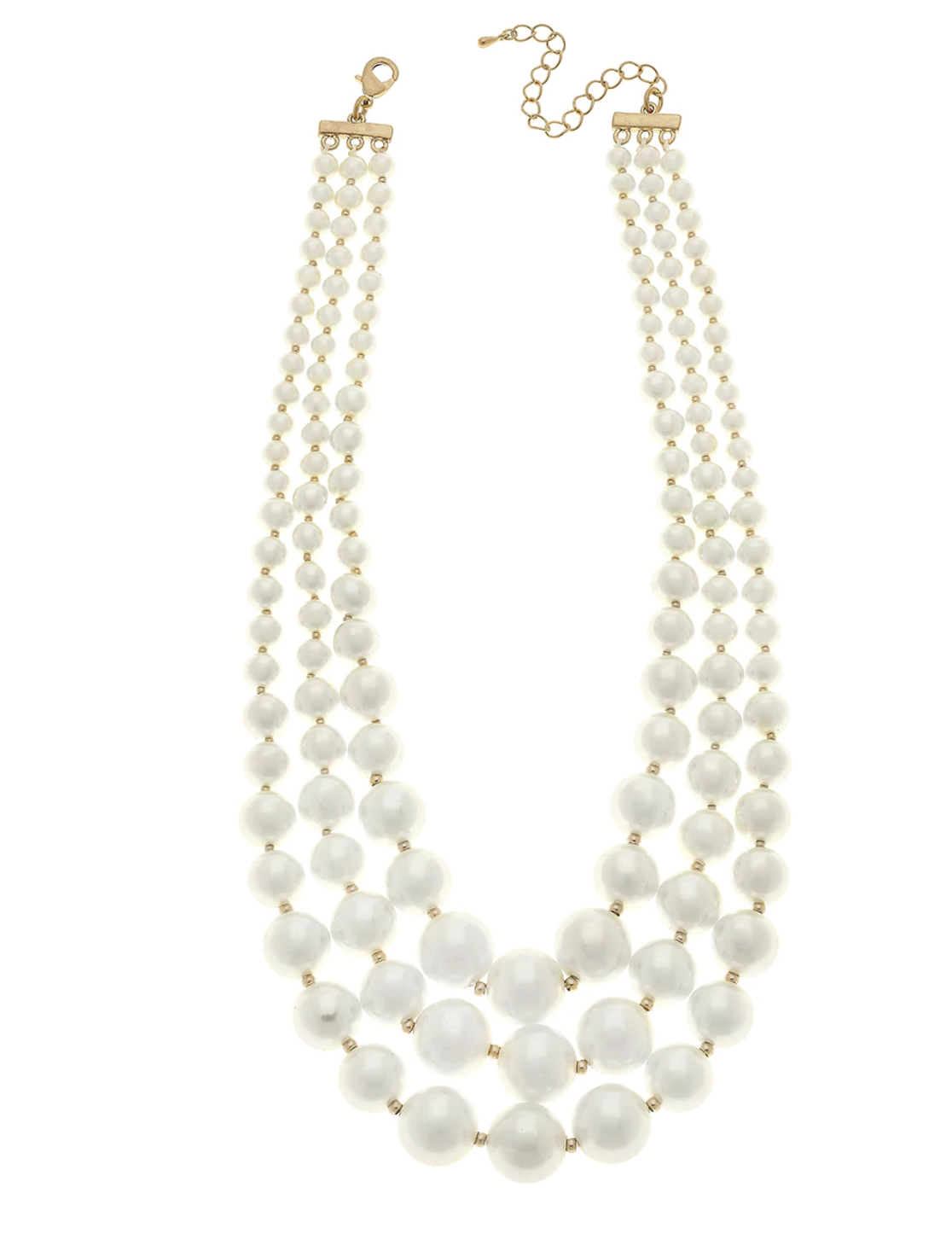 AUDREY LAYERED STATEMENT NECKLACE IN IVORY PEARL