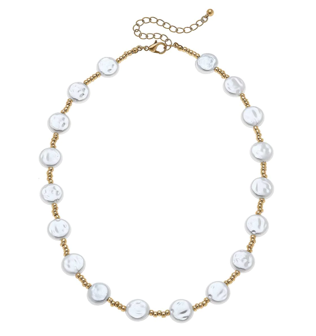 LEXINGTON COIN PEARL & SEED BEAD NECKLACE IN IVORY