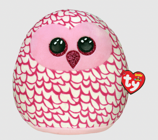 TY SQUISH PINKY OWL PINK 10"