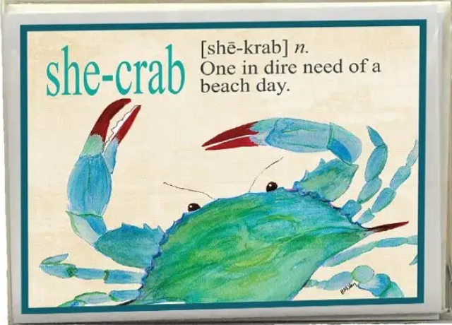 SHE CRAB DEFINITION BOXED NOTE CARDS