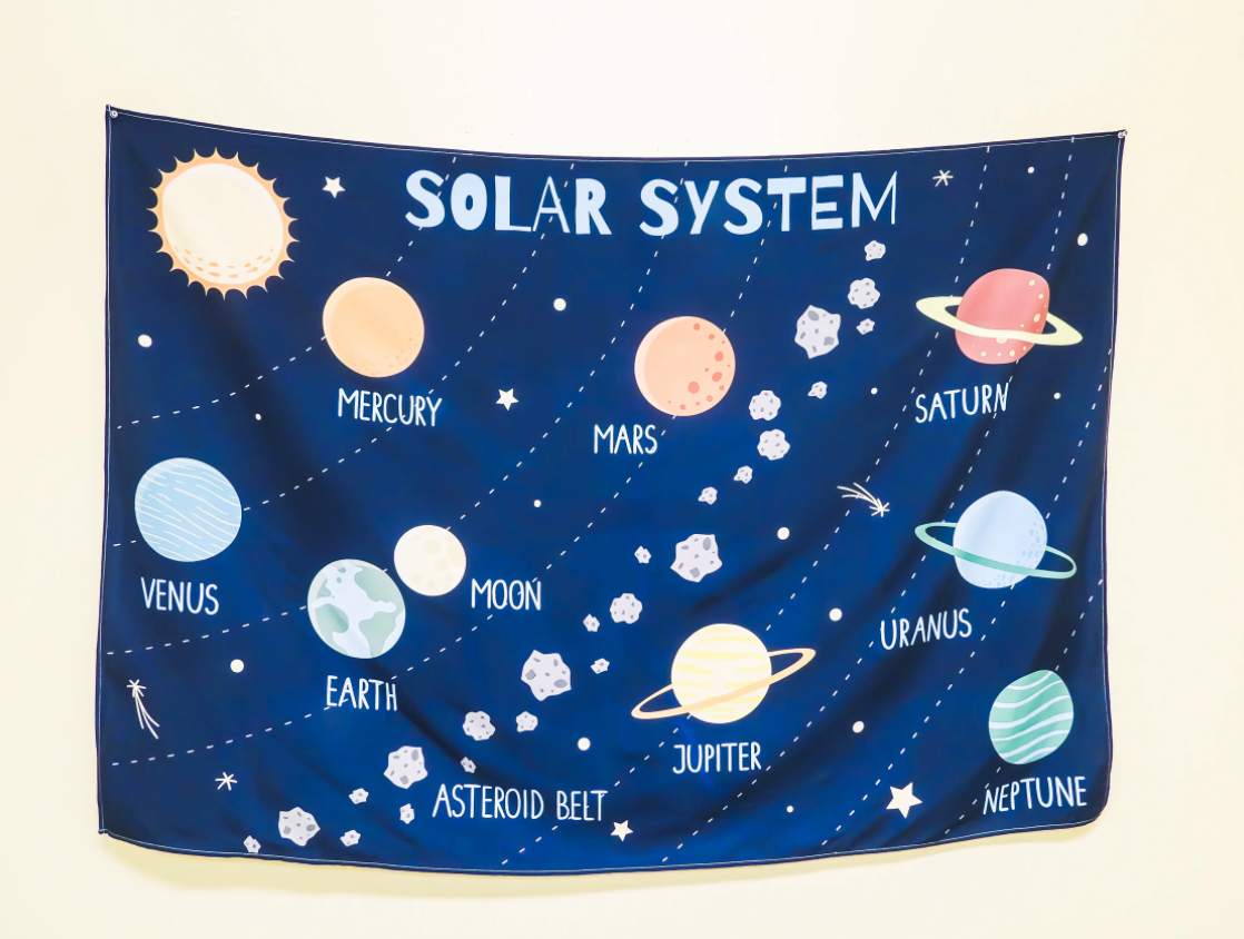 SOLAR SYSTEM EDUCATIONAL TAPESTRY WALL HANGING