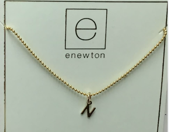 ENEWTON  16" necklace gold - respect gold charm LETTER N **