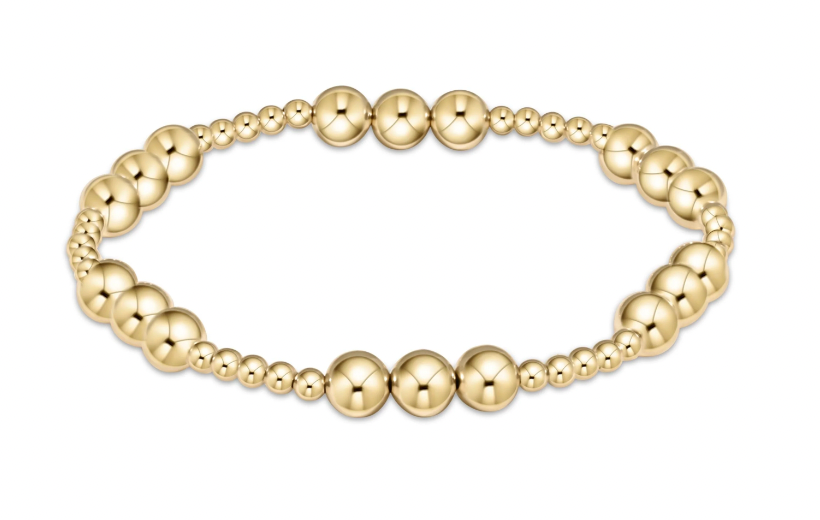 ENEWTON classic joy pattern 6mm bead bracelet - gold**