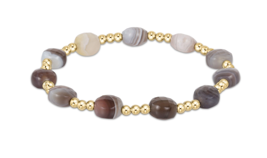 ENEWTON EXTENDS admire gold 3mm bead bracelet - botswana agate**