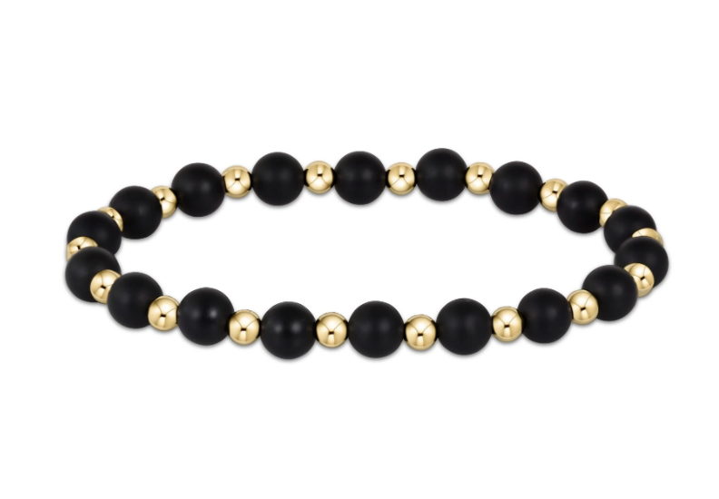 ENEWTON  grateful pattern 6mm bead bracelet - matte onyx***