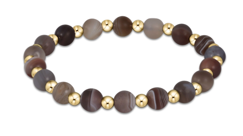 ENEWTON grateful pattern 6mm bead bracelet - botswana agate***