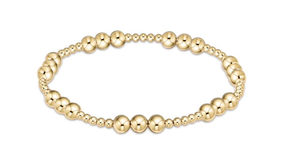 ENEWTON classic joy pattern 5mm bead bracelet - gold EXTEND**