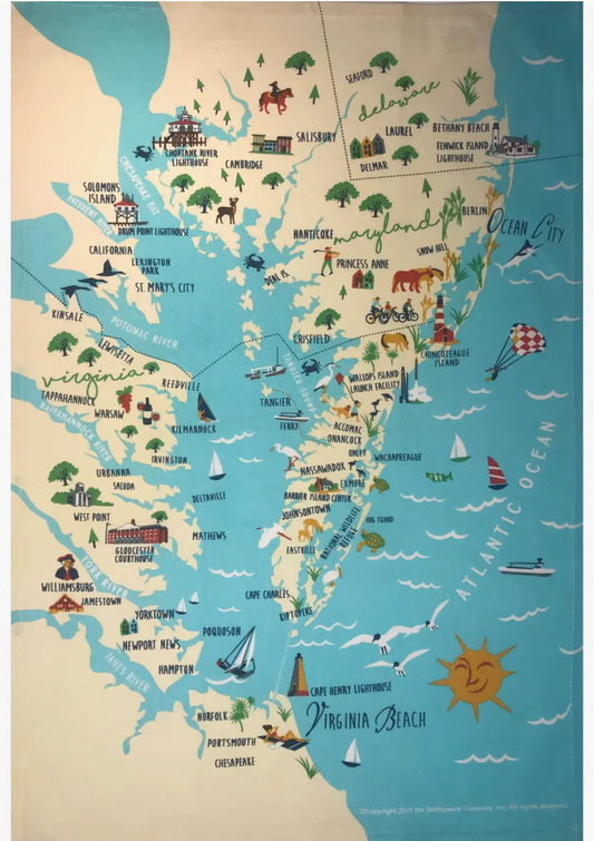 LOWER CHESAPEAKE TEA TOWEL