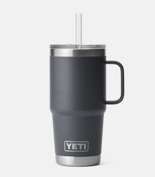 YETI RAMBLER 25 OZ STRAW MUG CHARCOAL