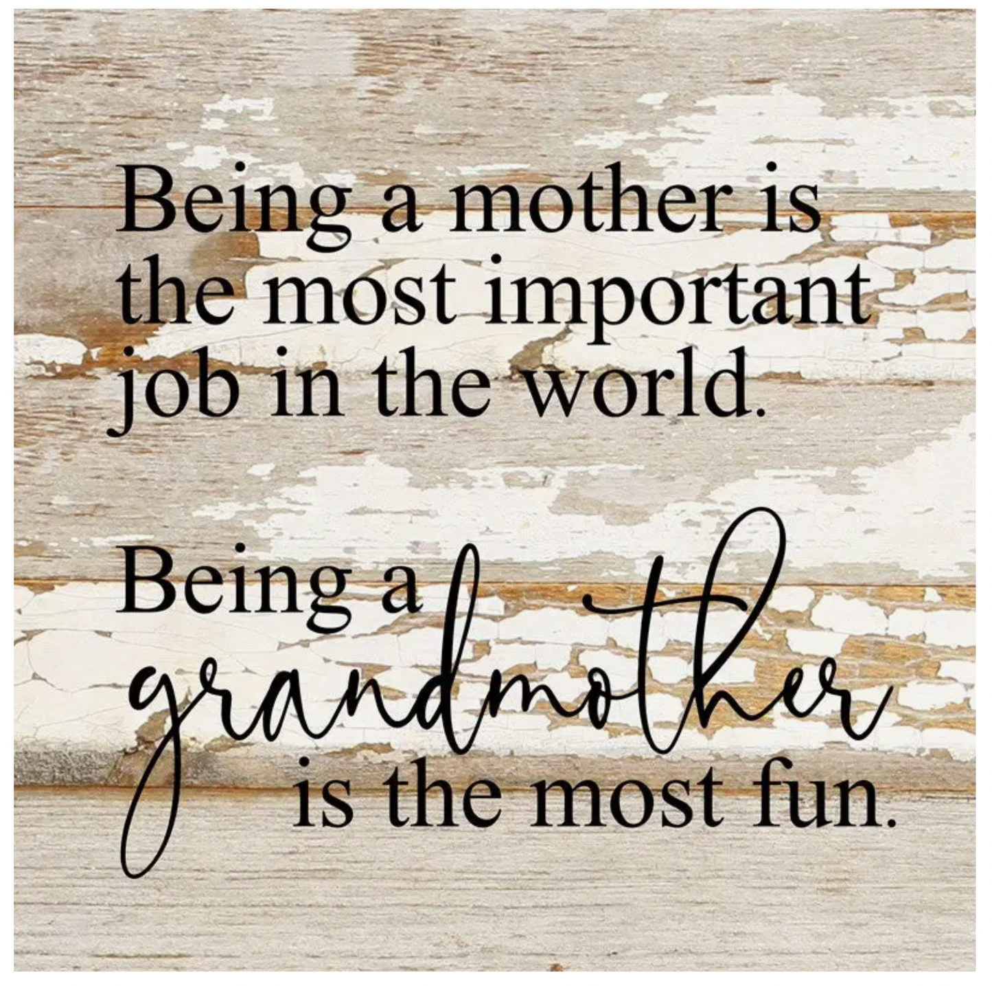 BEING A MOTHER IS THE MOST IMPORTANT JOB WALL SIGN