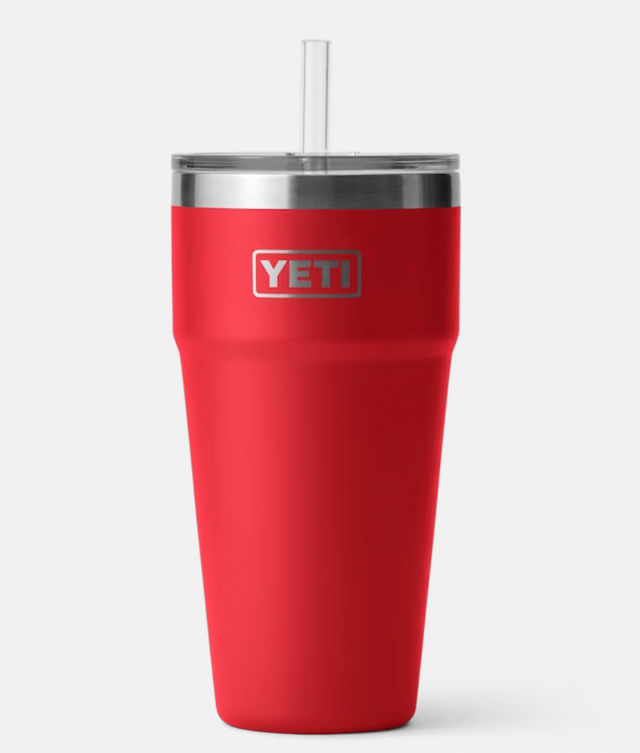 YETI RAMBLER 26 OZ STRAW CUP RESCUE RED