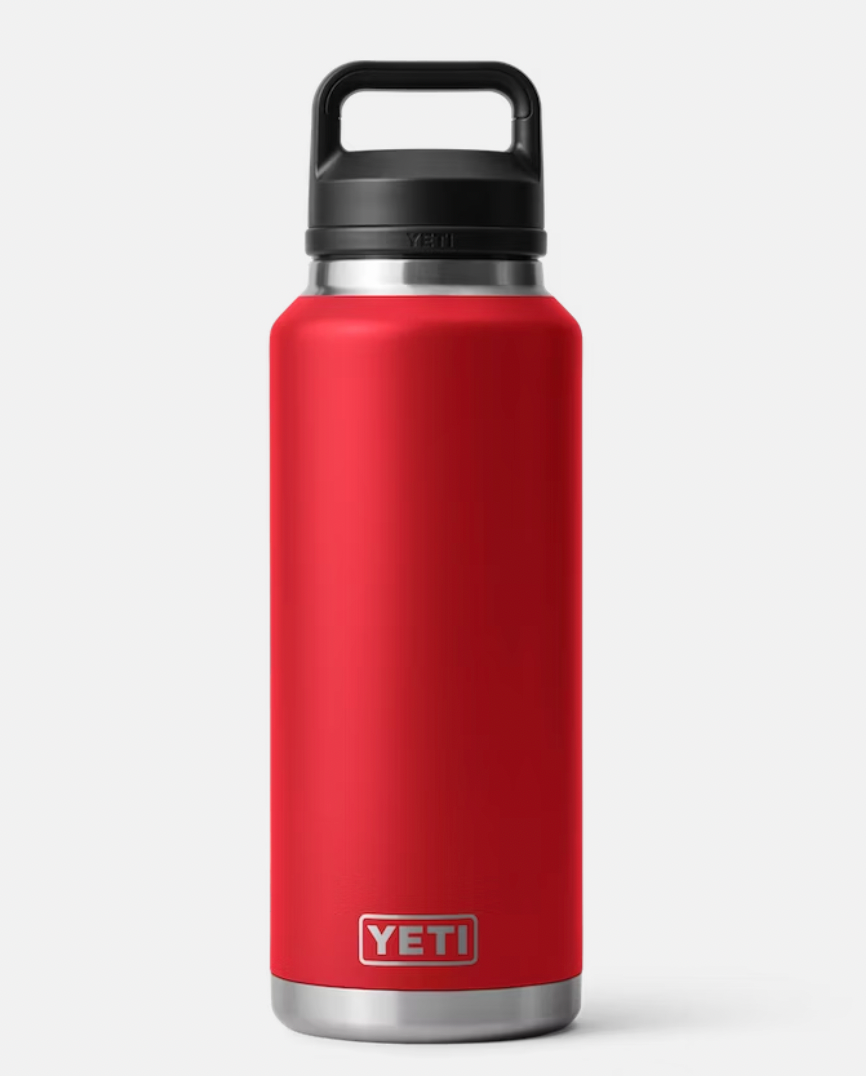 YETI RAMBLER 46 OZ BOTTLE CHUG RESCUE RED