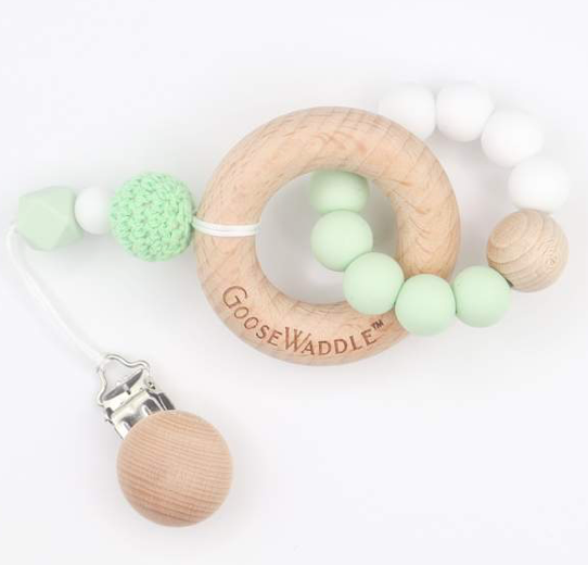 GOOSEWADDLE WOODEN AND SILICONE TEETHER