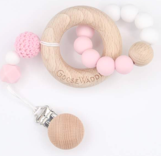 GOOSEWADDLE WOODEN AND SILICONE TEETHER