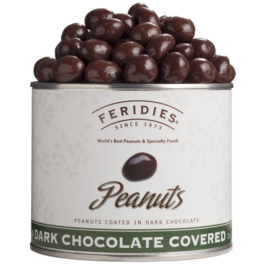FERIDIES 11oz Tin Dark Chocolate Covered Peanuts