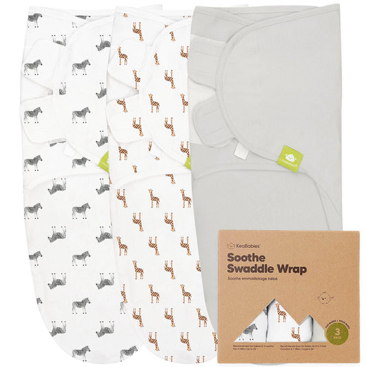 KEABABIES 3-Pack SOOTHE Swaddle Wraps (The Wild)